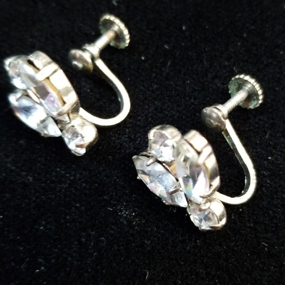 Vintage 1950s Made In Austria Crystal Screw Back Earrings - Picture 8 of 12